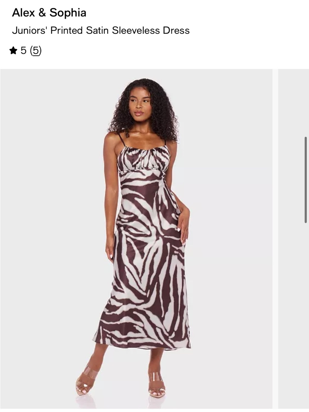 Alex & Sophia
Juniors' Printed Satin Sleeveless Dress sz Large